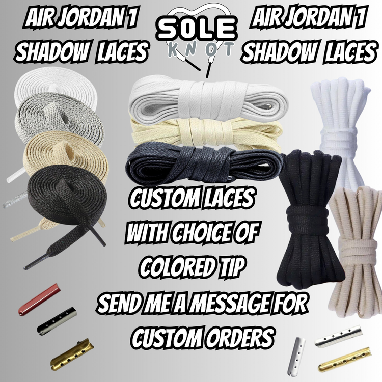 PREMIUM SHOELACES FOR  Air AJ Jordan 1 SHADOW