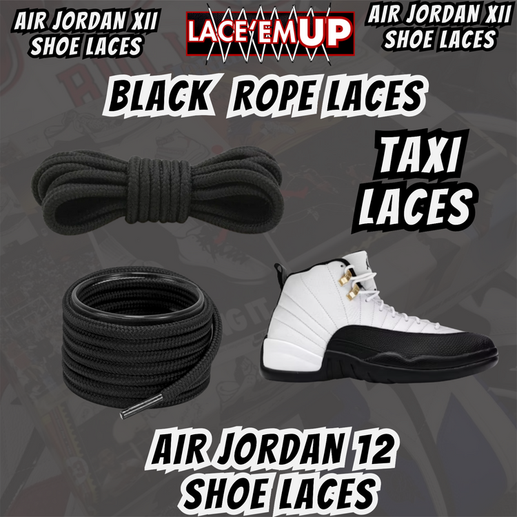 RETRO 12 TAXI AJ12 Premium Replacement Rope Round Shoe Laces