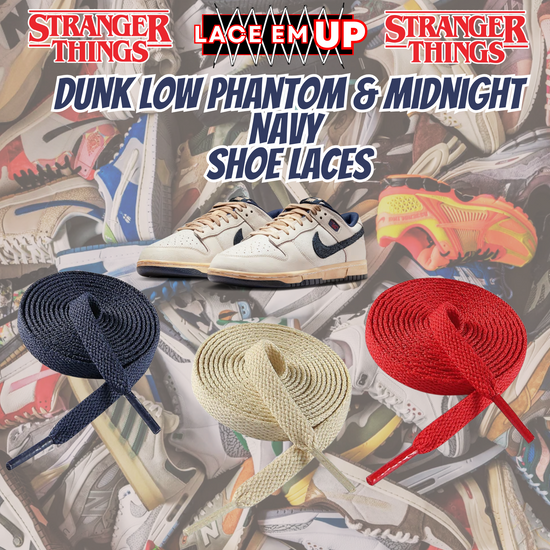 Dunk Low Phantom & Midnight navy Shoe Laces Spotted Splatter Cement replacement