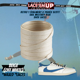 Retro 1 TS Sail Military Blue Shoe Laces replacement for AJ1 TRAVIS LACES