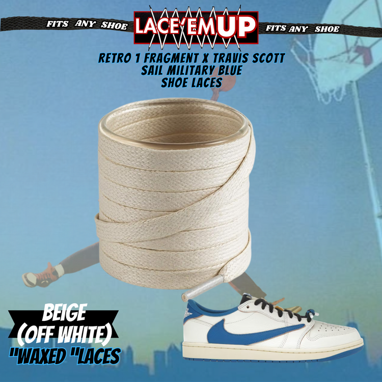 Retro 1 TS Sail Military Blue Shoe Laces replacement for AJ1 TRAVIS LACES