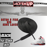 Retro 5 Fire Red Shoe Laces Spotted Splatter Cement , AJ 5 FIRE RED SHOE LACES
