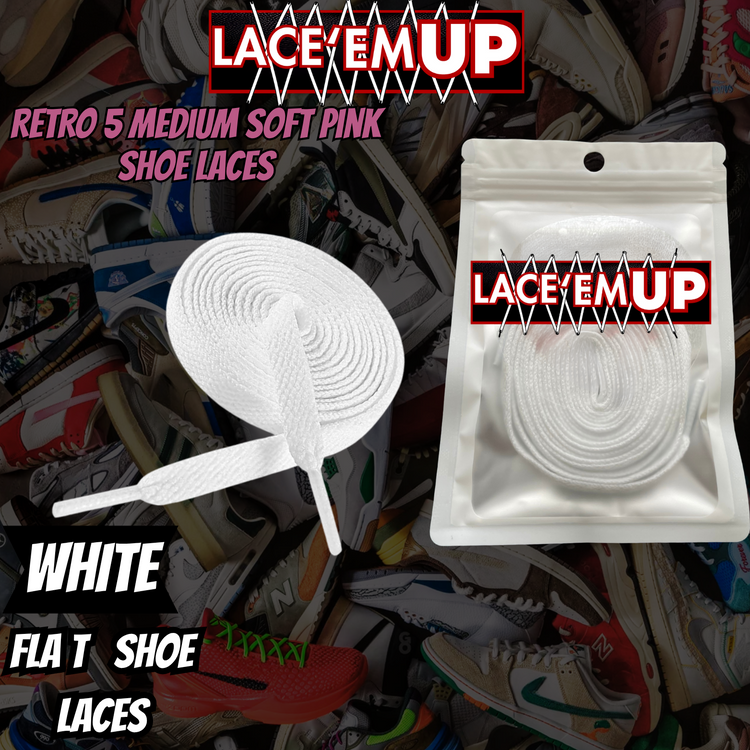 Retro 5 Medium Soft Pink premium Shoe Laces ,shoe laces for pink sneakers