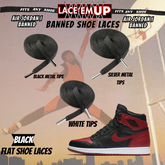 "Banned" Flat Shoe Laces replacement for jordan 1  OG BLACK TOE LACES