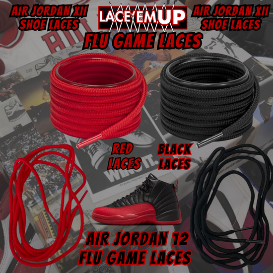 Air Jordan 12 AJ12 FLU GAME Premium Replacement Rope Round Shoe Laces