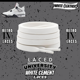 Retro 4 White Cement Laces Spotted Splatter Cement replacement-Retro 4 Shoe Lace