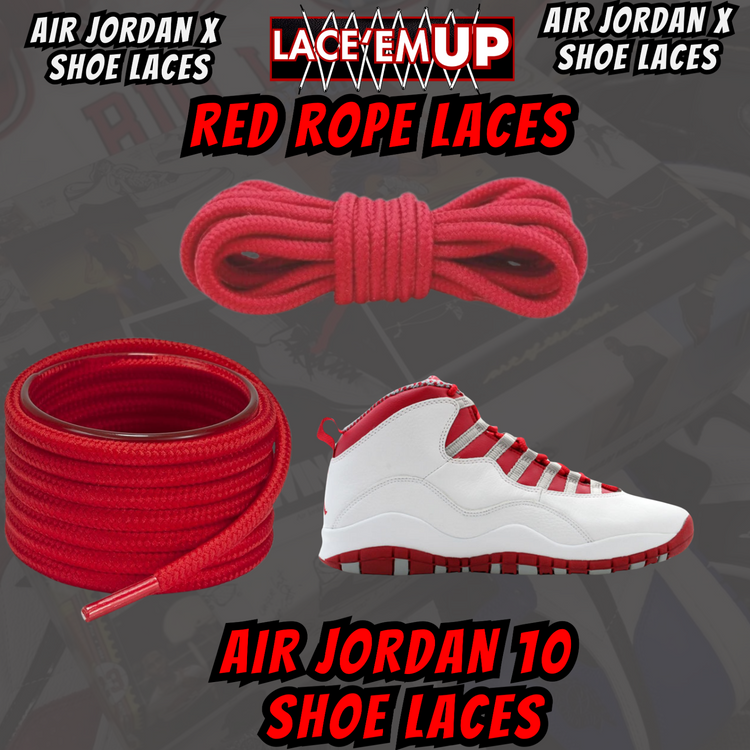 Air Jordan 10 AJ10 Premium Replacement Rope Round Shoe Laces