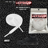 BLACK CAT Shoe Laces Spotted Splatter Cement replacement for jordan 4 black cats