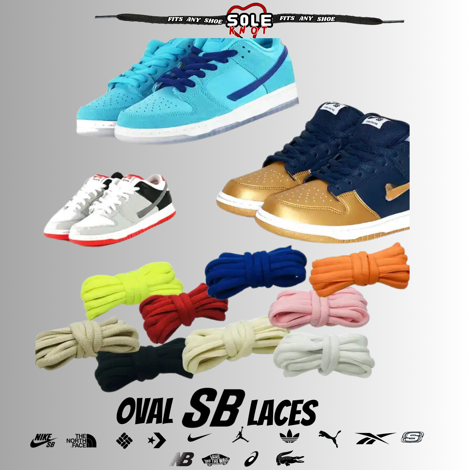 OVAL SHOELACES NIKE SB DUNK REPLACEMENT LACES SNEAKERS by SOLE KNOT