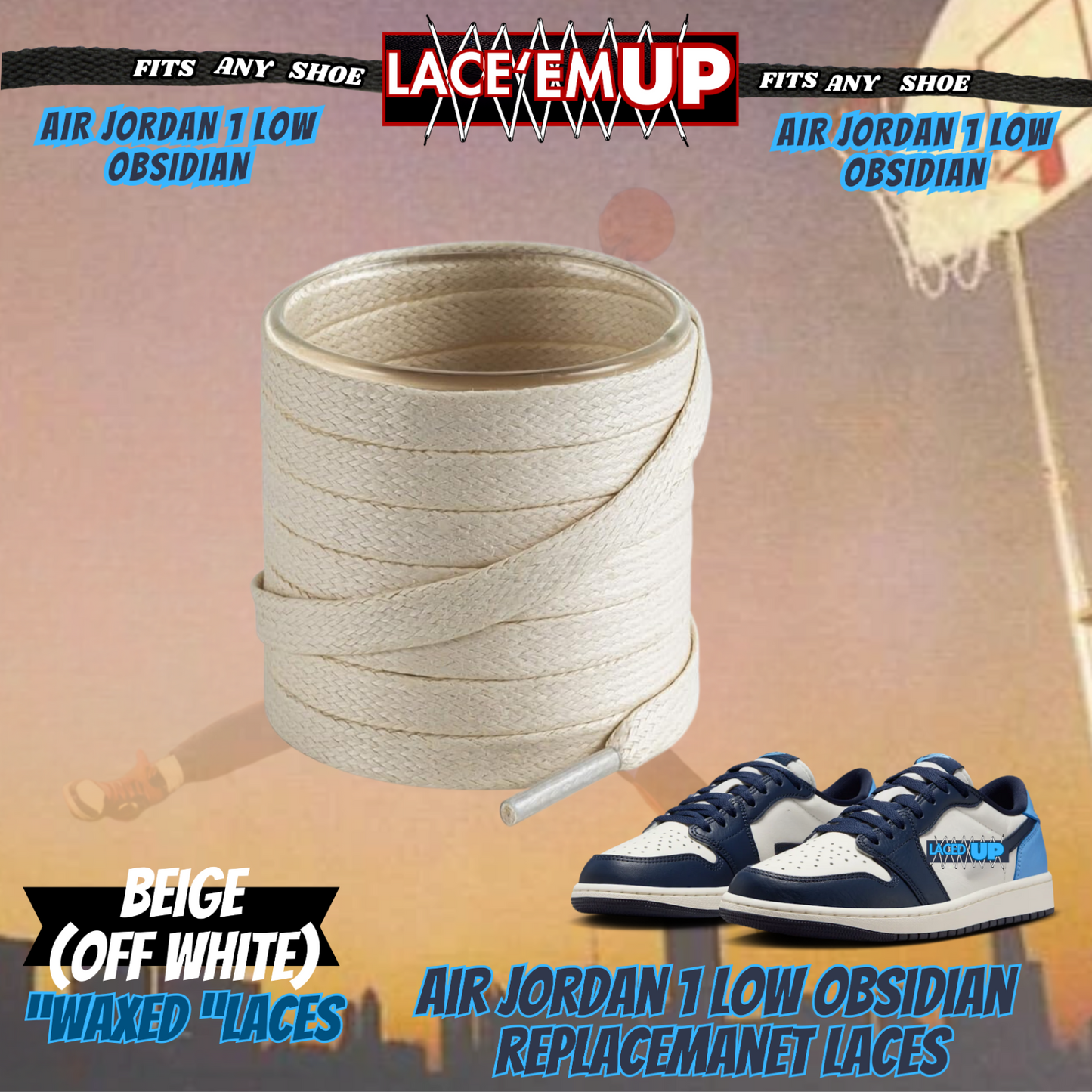 AJ 1 OBSIDIAN Shoe Laces replacement for jordan 1  OG, UNC LACES, NAVY BLUE LACE