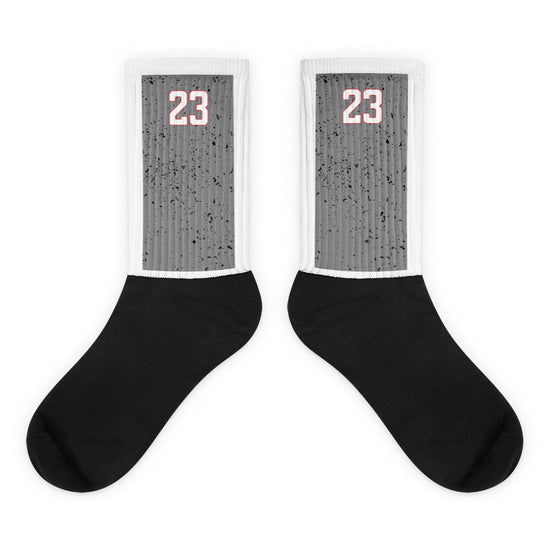 Retro 4 white Cement 23 Socks