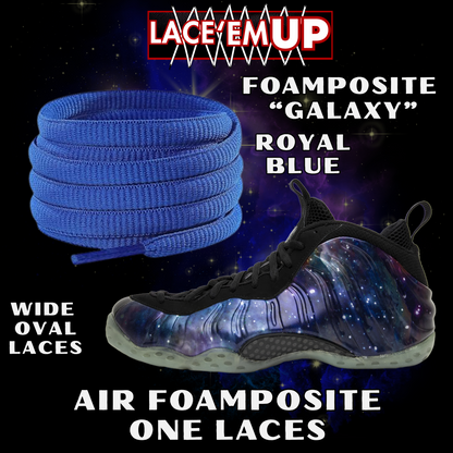 Foamposite Galaxy Wide Oval Laces Replacement Oval Shoe with color tips-PREMIUM