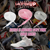Retro 5 Medium Soft Pink premium Shoe Laces ,shoe laces for pink sneakers