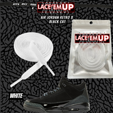 BLACK CAT Shoe Laces Spotted Splatter Cement replacement for jordan 3 black cats