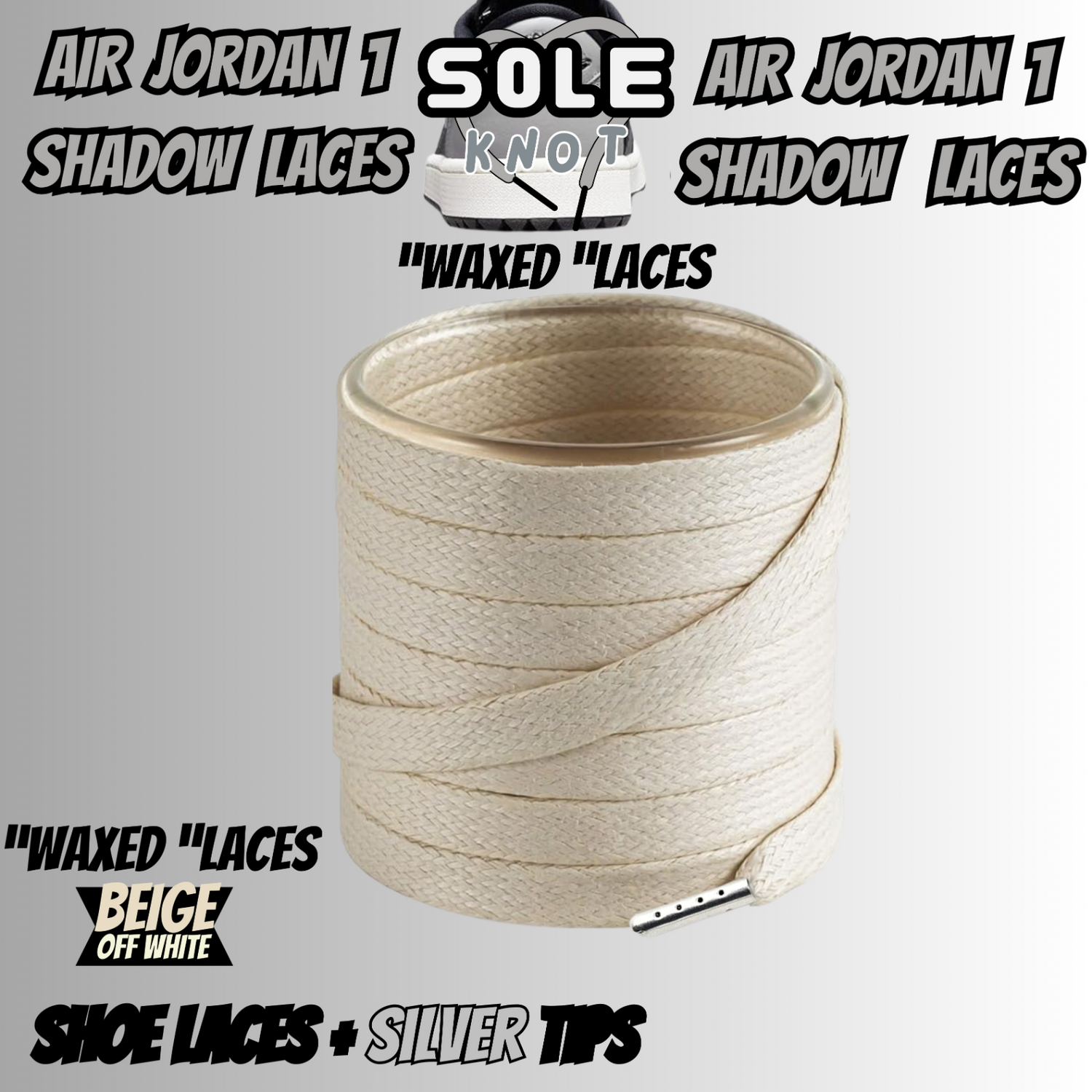 PREMIUM SHOELACES FOR  Air AJ Jordan 1 SHADOW