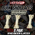 Premium Shoe Laces BULK for DUNKS, AF1, AIR Jordan 1 2 3-BULK SHOE LACES