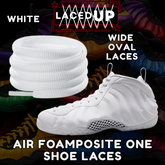 Foamposite TripleWhite Wide Oval Laces Replacement Oval Shoe color tips-PREMIUM