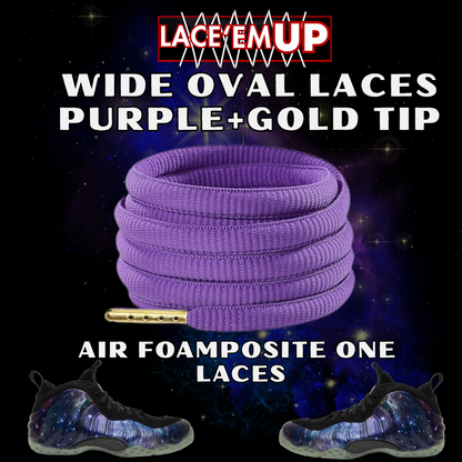 Foamposite Galaxy Wide Oval Laces Replacement Oval Shoe with color tips-PREMIUM