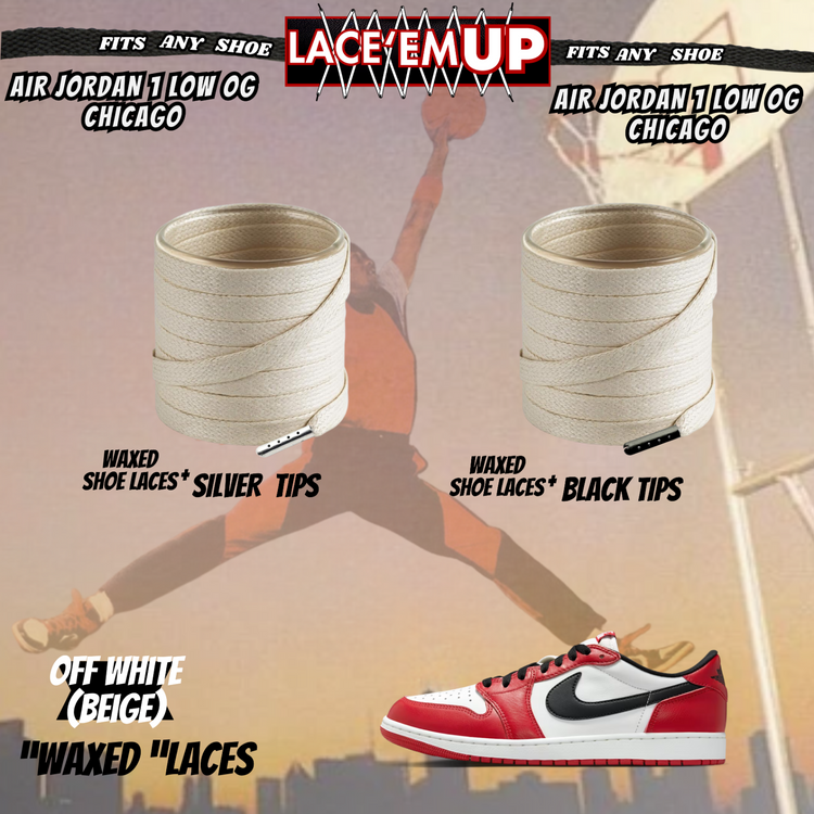 Retro 1 CHICAGO Shoe Laces Cement replacement for Retro 1  OG BLACK TOE