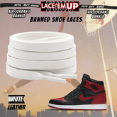 "Banned" Flat Shoe Laces replacement for jordan 1  OG BLACK TOE LACES