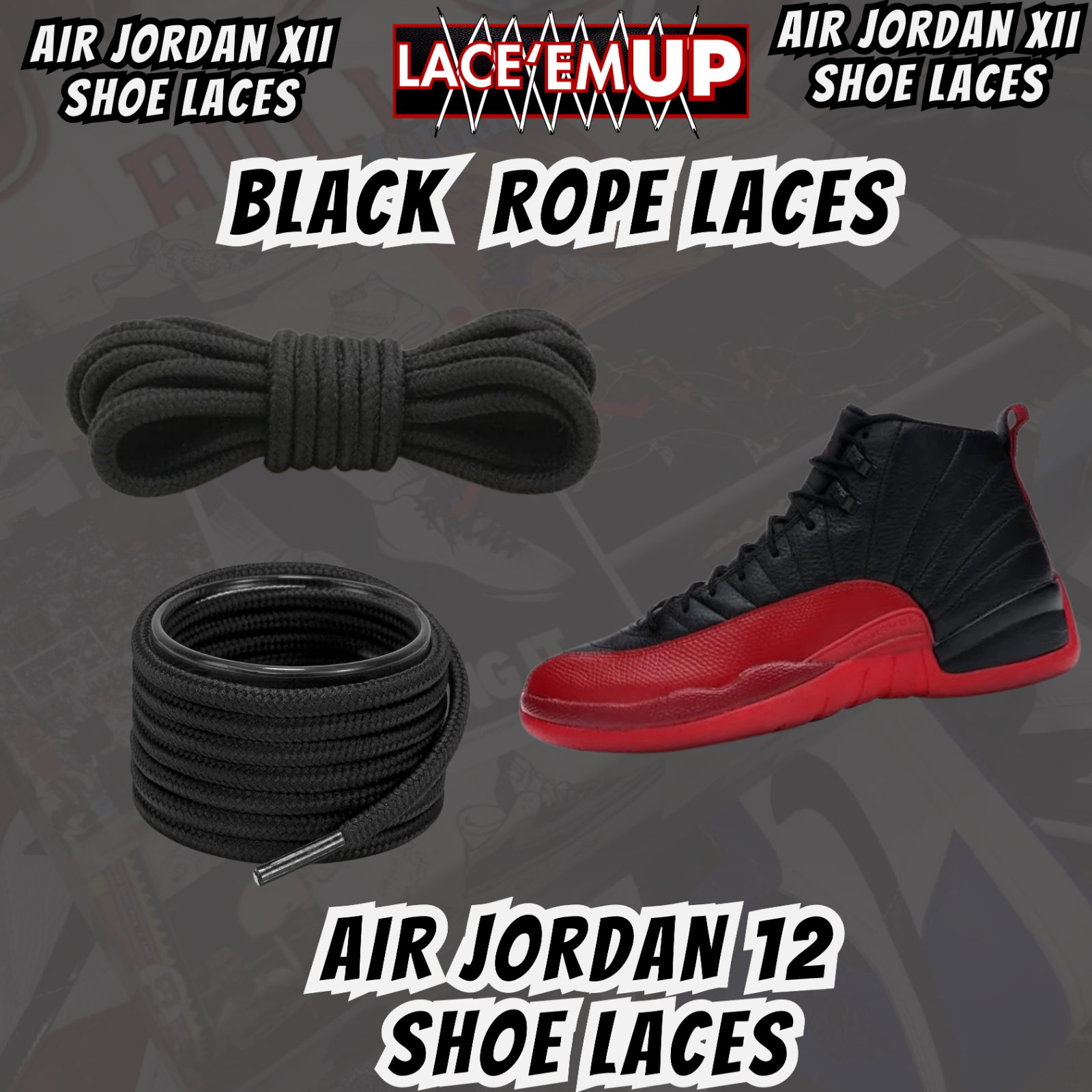 Air Jordan 12 AJ12 Premium Replacement Rope Round Shoe Laces