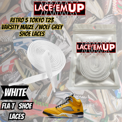 Retro 5 Tokyo T23 Varsity Maize Shoe Laces, aj5 shoe lace