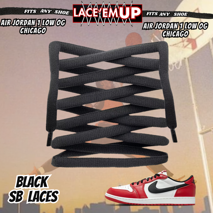 Retro 1 CHICAGO Shoe Laces Cement replacement for Retro 1  OG BLACK TOE