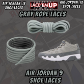 Air Jordan 9 AJ9 Premium Replacement Rope Round Shoe Laces