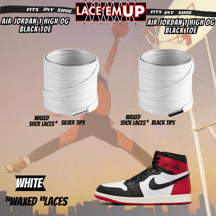 BLACK TOE Shoe Laces Cement replacement for jordan 1  OG BLACK TOE LACES