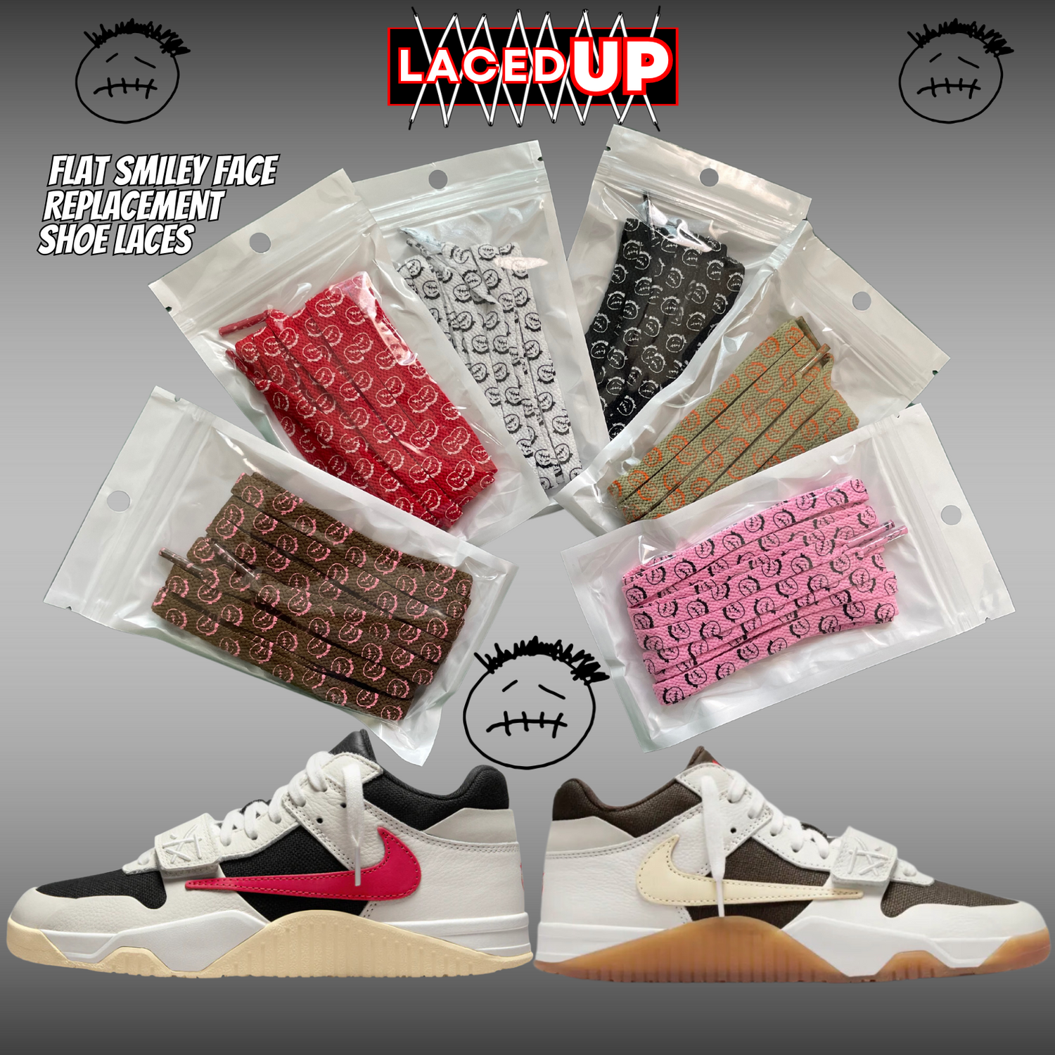 PREMIUM SHOELACES FOR  TRAVIS SCOTT CJ1 T-REXX/TR, AJ1, CACTUS JACK