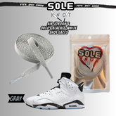 PREMIUM SHOE LACES TO MATCH AIR JORDAN 6 OREOS BLACK & WHITE,AJ CONVERSE