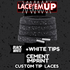 CEMENT Flat Shoe Laces Spotted Splatter Cement AJ3 AJ4 CUSTOM Tips. ELEPHANT LAC