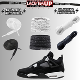 PREMIUM Shoe Laces REPLACEMENT FOR AIR JORDAN 4 THUNDER WHITE LIGHTNING