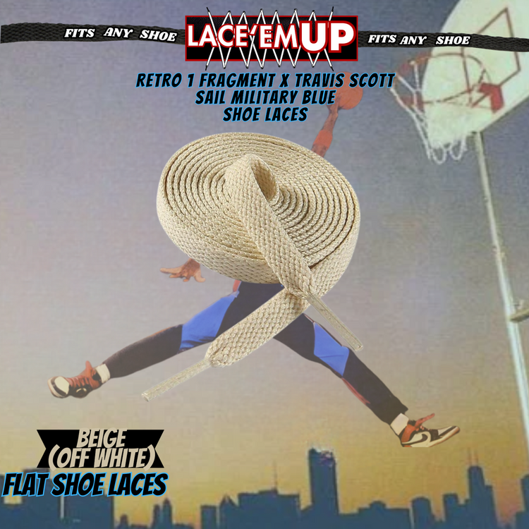 Retro 1 TS Sail Military Blue Shoe Laces replacement for AJ1 TRAVIS LACES