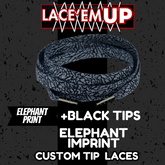 CEMENT Flat Shoe Laces Spotted Splatter Cement AJ3 AJ4 CUSTOM Tips. ELEPHANT LAC