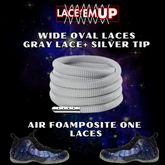 Foamposite TripleWhite Wide Oval Laces Replacement Oval Shoe color tips-PREMIUM