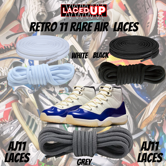 Retro 11 Rare Air Premium Replacement Rope Round Shoe Laces, AJ 11 LACES