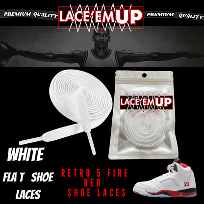 Retro 5 Fire Red Shoe Laces Spotted Splatter Cement , AJ 5 FIRE RED SHOE LACES