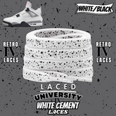 Retro 4 White Cement Laces Spotted Splatter Cement replacement-Retro 4 Shoe Lace