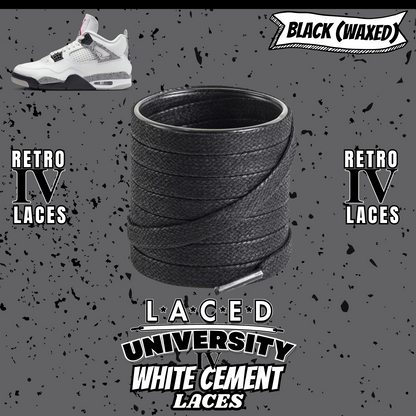 Retro 4 White Cement Laces Spotted Splatter Cement replacement-Retro 4 Shoe Lace
