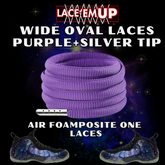 Foamposite Galaxy Wide Oval Laces Replacement Oval Shoe with color tips-PREMIUM