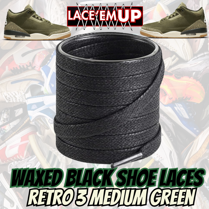 Retro 3 Medium Green Shoe Laces replacement, sneaker shoe laces. aj3,aj4,AJ12