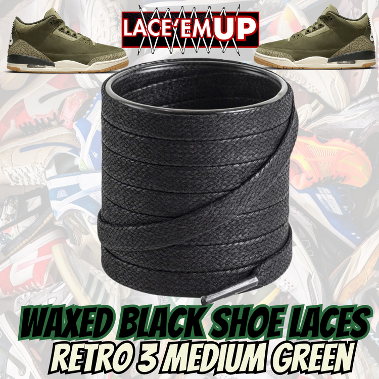 Retro 3 Medium Green Shoe Laces replacement, sneaker shoe laces. aj3,aj4,AJ12