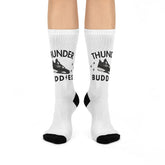 THUNDER BUDDIES SNEAKER SOCKS to match AIR Jordan Retro 4  WHITE THUNDER