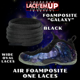 Foamposite Galaxy Wide Oval Laces Replacement Oval Shoe with color tips-PREMIUM