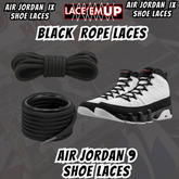 Air Jordan 9 AJ9 Premium Replacement Rope Round Shoe Laces