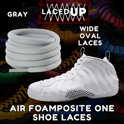 Foamposite TripleWhite Wide Oval Laces Replacement Oval Shoe color tips-PREMIUM