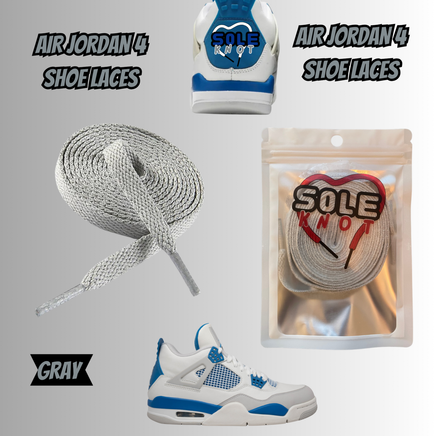 PREMIUM SHOELACES FOR For Air AJ Jordan 4 IV Industrial Military Blue