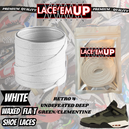Shoe laces for Retro 4 UNDEFEATED DEEP GREEN/CLEMENTINE, REPLACEMENT SHOE LACES
