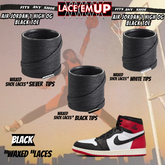 BLACK TOE Shoe Laces Cement replacement for jordan 1  OG BLACK TOE LACES